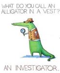 An Aligator making a pun